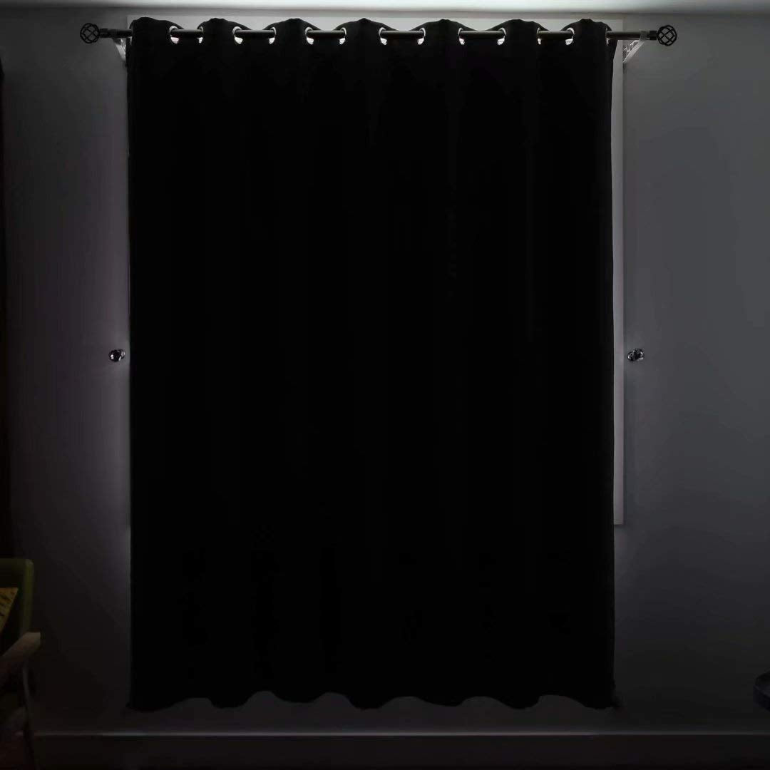 100% Blackout curtains - thermal insulated blackout fabric - two layers fully darkness curtain