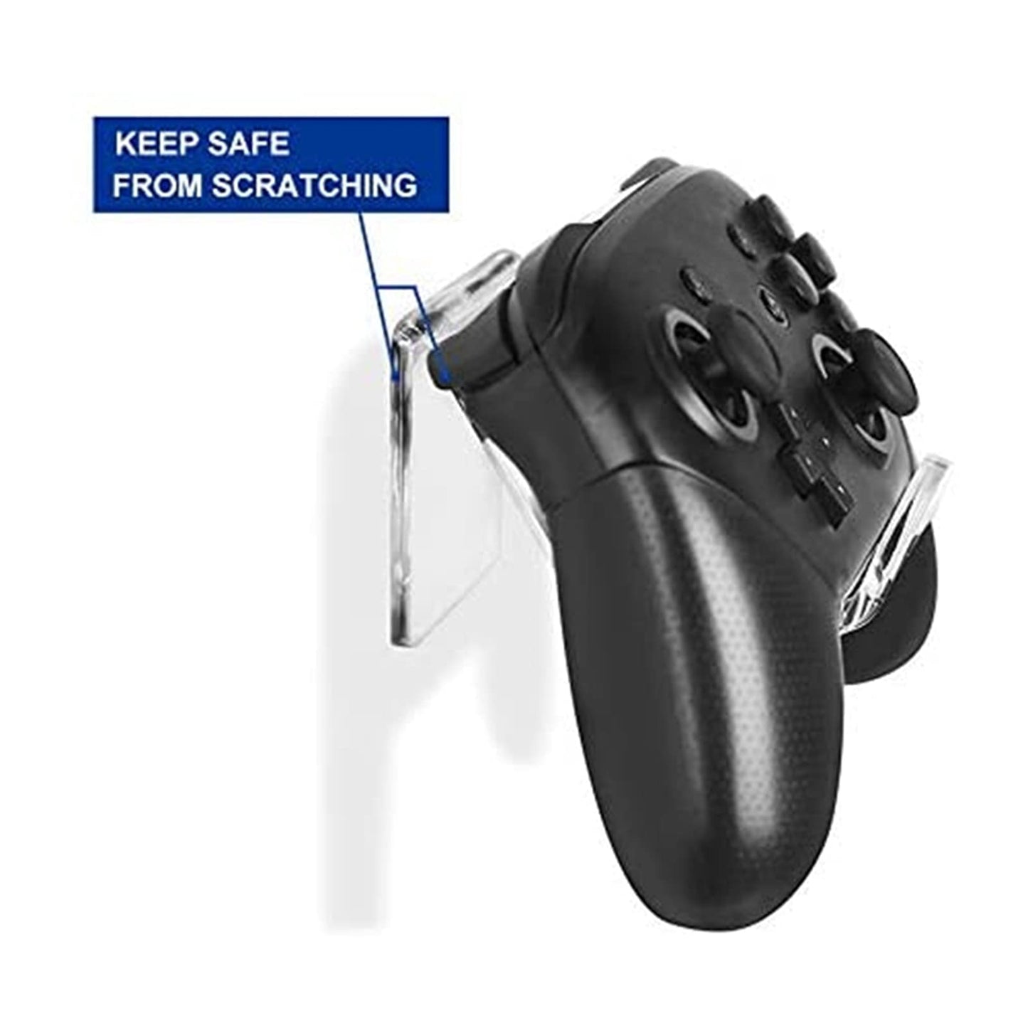 2 Pack Adhesive Wall Mount Headphone Stand, Clear Acrylic Headset and Controller Holder, No-Drill Universal Hanger for Gaming Headsets, Desks, and Walls
