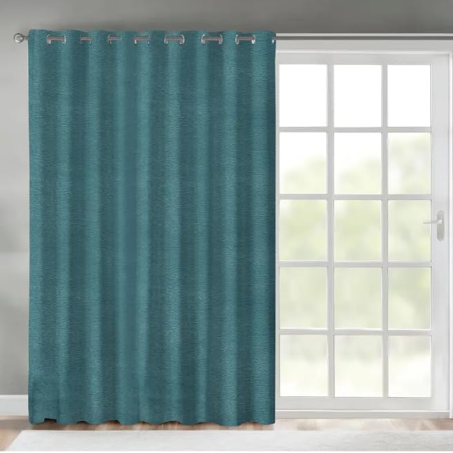 Faux Linen Textured Curtains Durable Fabric-Light Filtering Drapes forLiving Rooms Reception and Bedroom - Steel Grommets - Single Panel