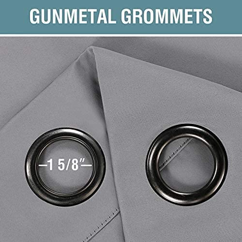 Gray Blackout Curtains - steel Grommets - thermal Insulated fabric – for room darkness – 1 panel