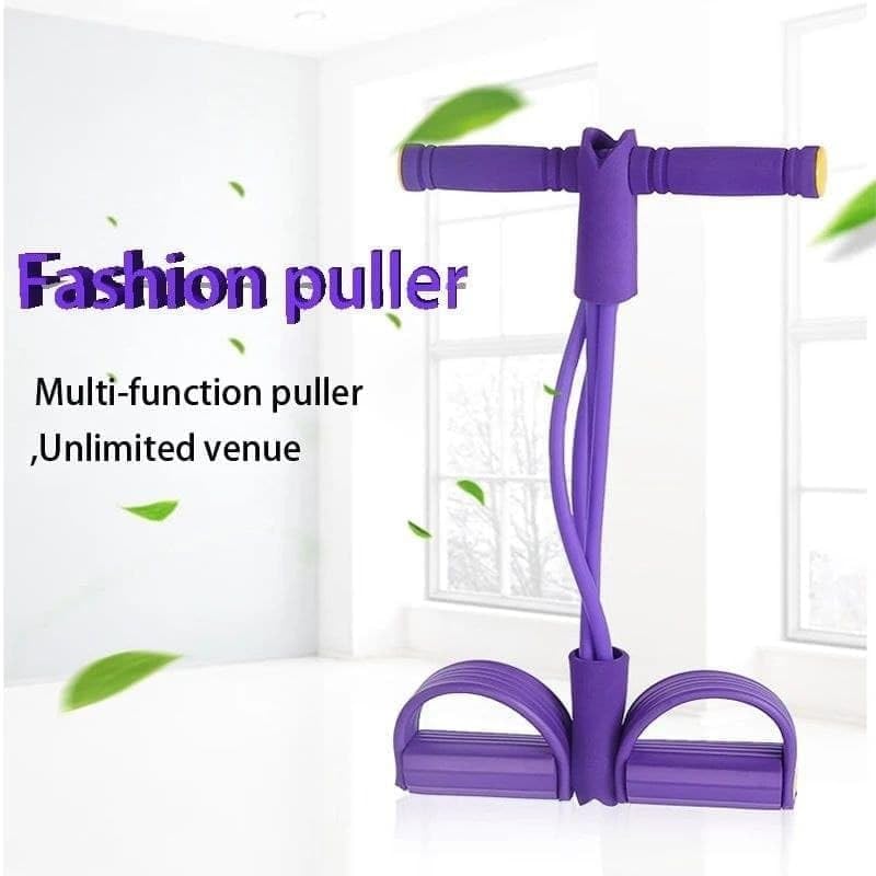 Fitness Pull Up Band with 4 Elastic Tubes, Foot Pedal Resistance Band for Home Gym, Yoga, Abdominal, Waist, Leg, and Arm Workout - Durable Exercise Equipment for Men and Women - Pink