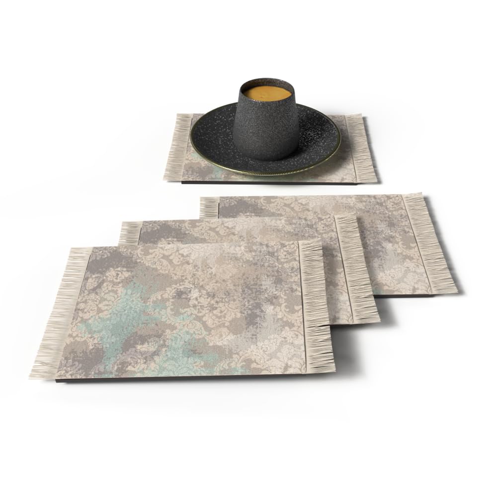Rug Coaster - Elegant and Durable Mini Rug Coasters for Coffee Table, Dining, and Home Decor - Ultra-Soft Microfiber Polyester - Set Of 4