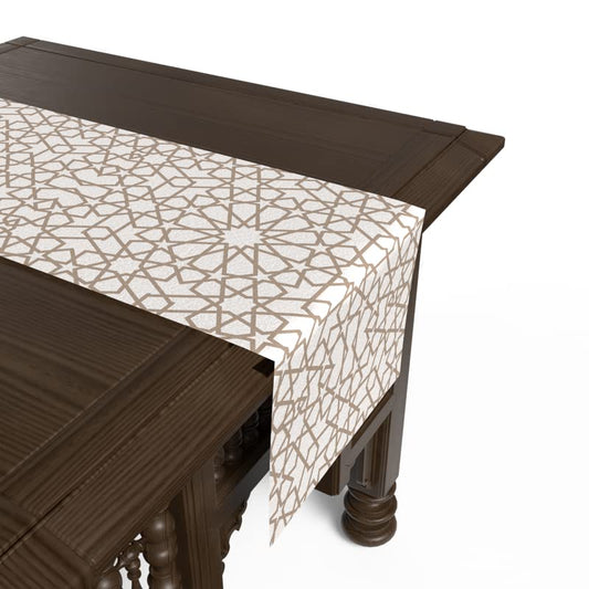 Islamic Unique Nova Velvet Runner, a Plush Multicolor 35x140 cm Decorative Centerpiece with a Celestial-Inspired Geometric Pattern, ideal for adding a Unique and Spiritual Touch