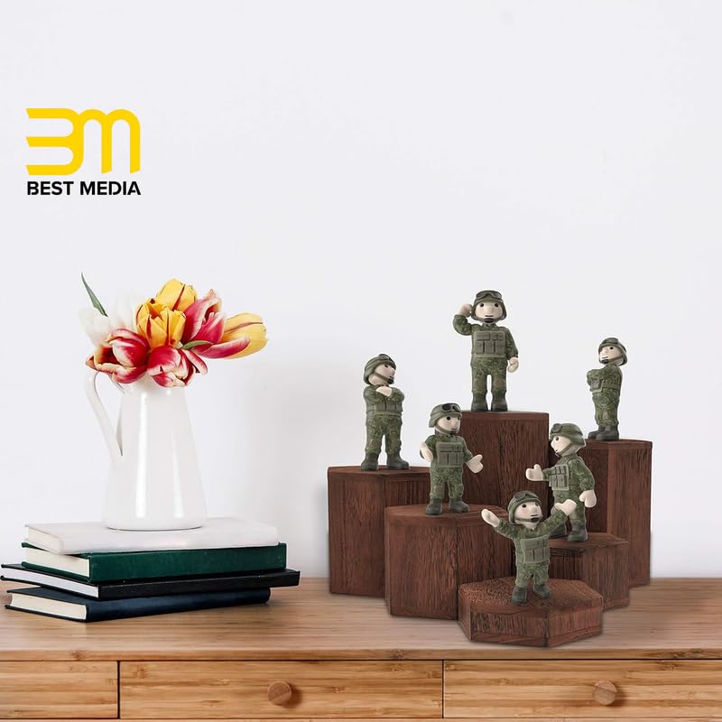 Set of 6 Hexagonal Wooden Display Risers, Geometric Showcase Stands for Jewelry, Figures, and Desserts, Multi-Level Hollow Plinths for Retail, Home, & Party Decor