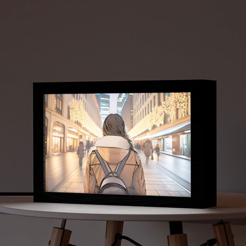 Natrual Wood 2 In 1 Photo Lighting Frame