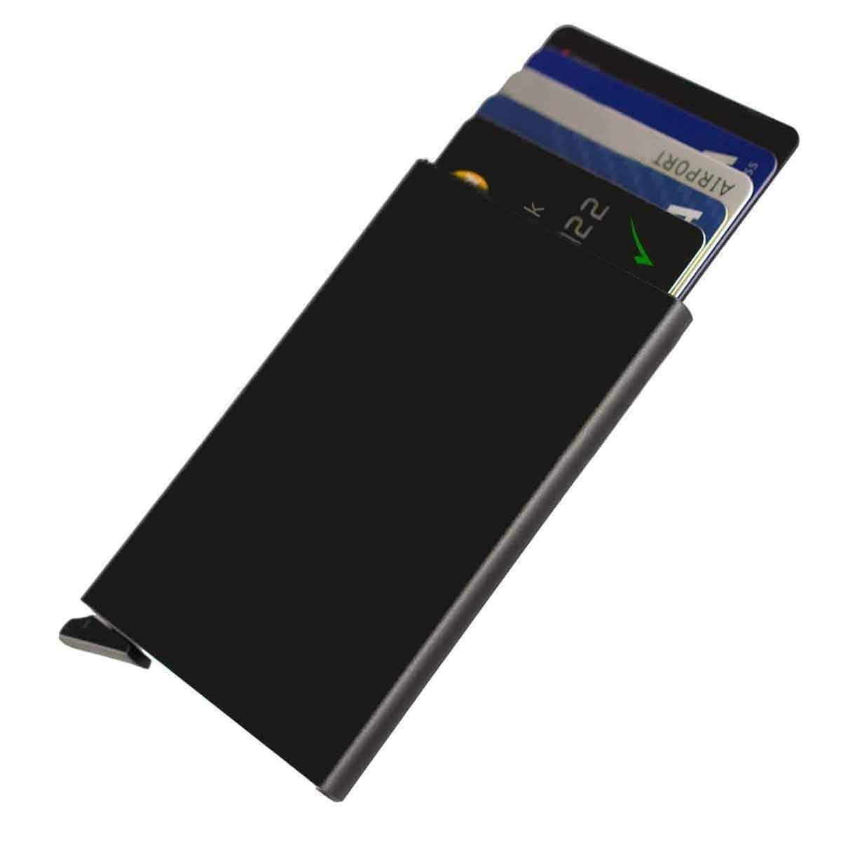 Aluminum Wallet RFID Blocking Slim Metal Credit Card Holder, Durable Protection for Cards, Compact Size 11 x 6 cm, Men, Women, Minimalist Style