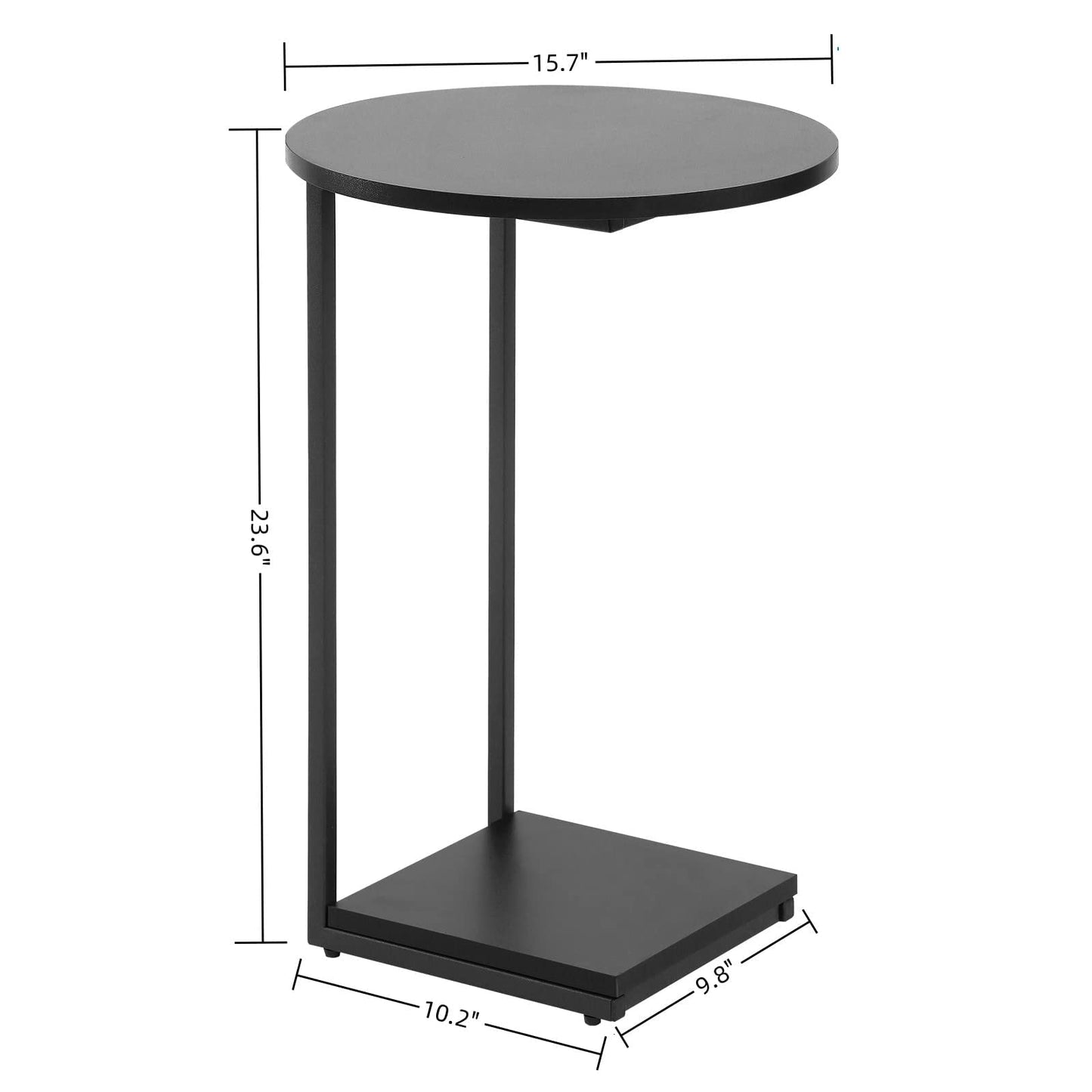 Small End Table,c Table End Table for Sofa,Round Coffee Table is Suitable for Living Room and Bedroom-Black
