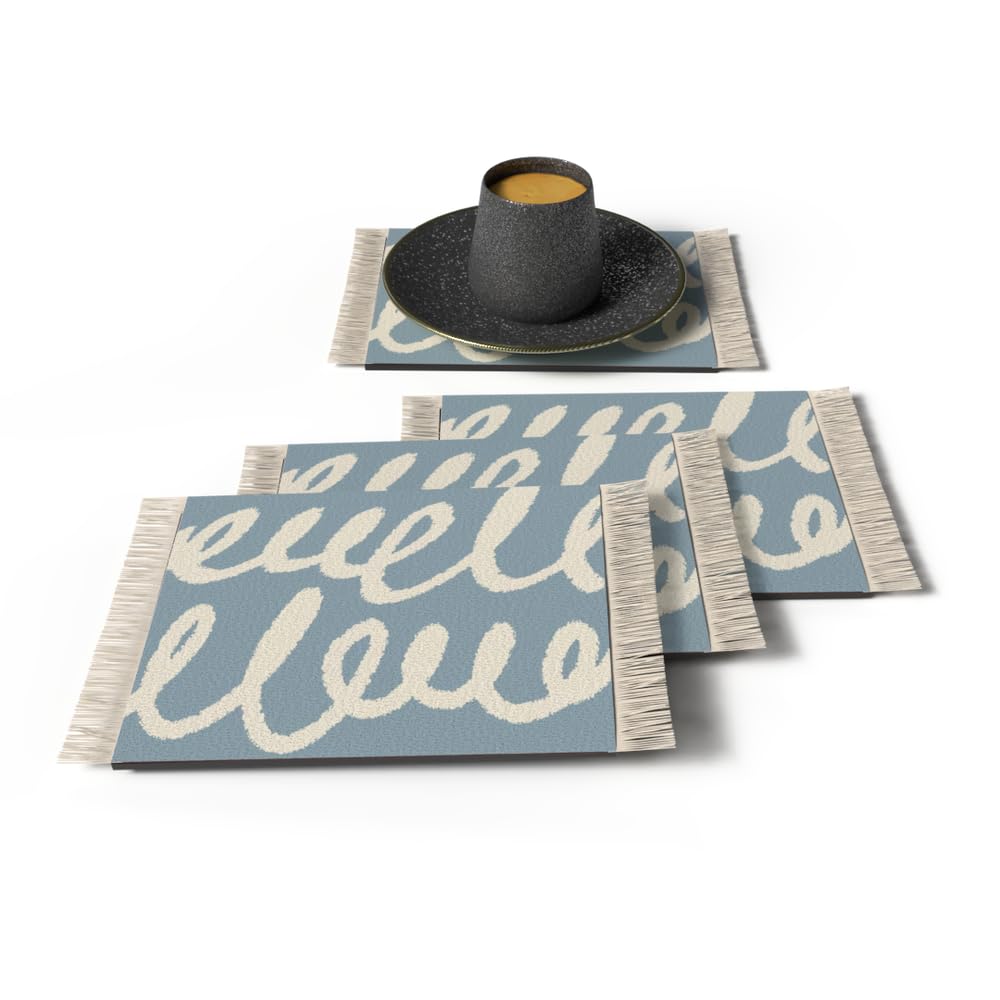 Rug Coaster - Elegant and Durable Mini Rug Coasters for Coffee Table, Dining, and Home Decor - Ultra-Soft Microfiber Polyester - Set Of 4
