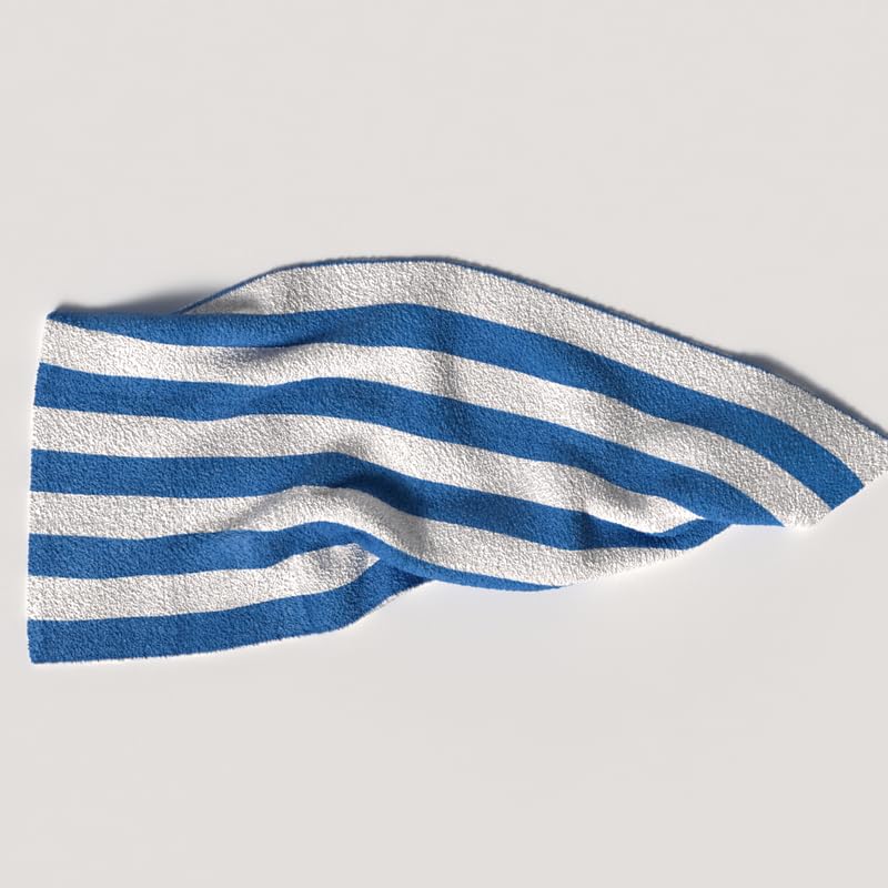 Blue Strips Beach Towel, a Soft and Absorbent Towel for Adults and Kids, 70x140 cm, Blue & White, a Quick-Drying and Sand-Resistant Towel for the Beach, Pool, Travel, or Yoga