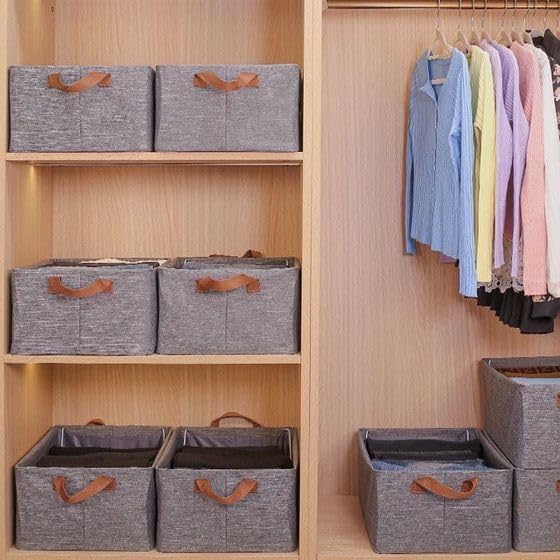 Fabric Wardrobe - Washable Clothes Closet Organizer with Metal Reinforced Shelf & Sturdy Handles for Home Storage & Organization - Grey