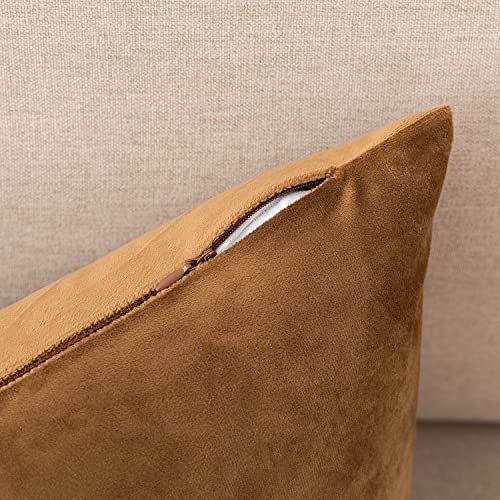 Soft Thick Velvet Throw Pillow Covers Decorative Square Cushion Cover For Couch Sofa Bedroom Living Room - set of 2 Pieces