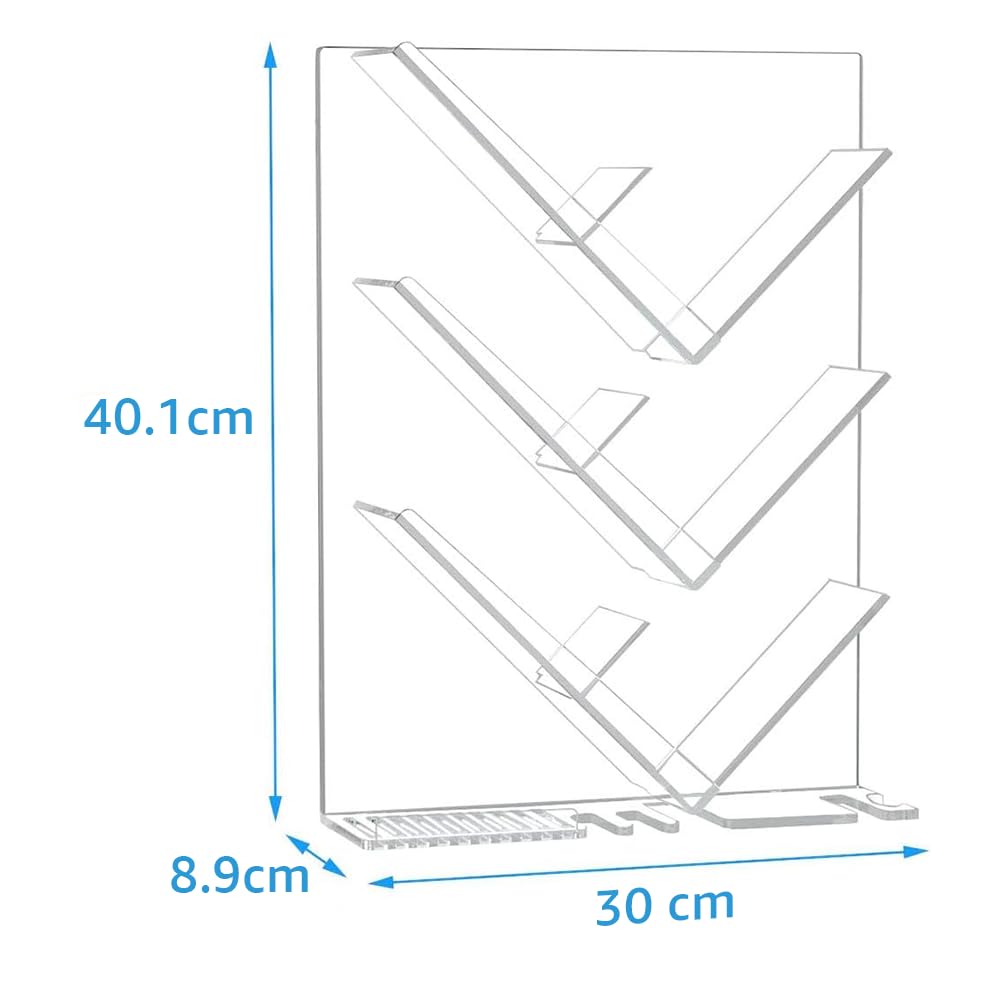 Acrylic Shower Caddy, Clear Bathroom Organizer with Suction Cups, No Drill Rustproof Shelf for Shampoo Bottles, Conditioner, Soap, and Bath Essentials, 28 x 12 cm, Clear