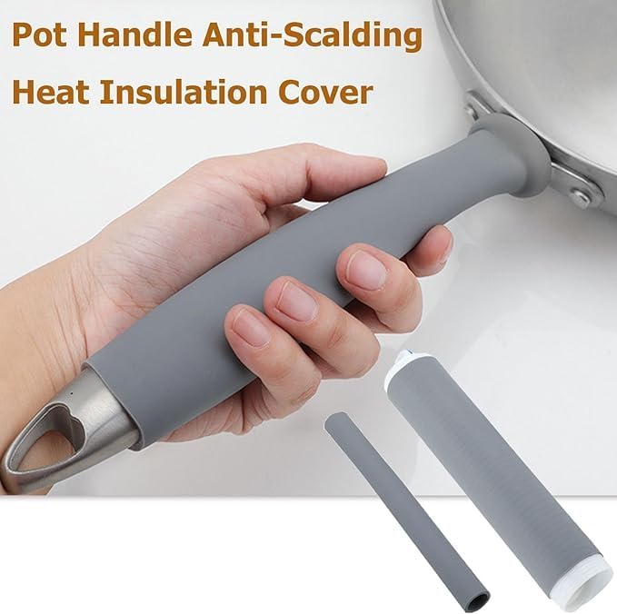 DIVUE Multifunction Rubber Handle Grip Tube for Pan Utensil, Handle | Waterproof Silicone Rubber Cold Shrink Tube | Secure Sealing Solution Protective Pot Cover Heat-Resistant Anti-Scald Sleeve