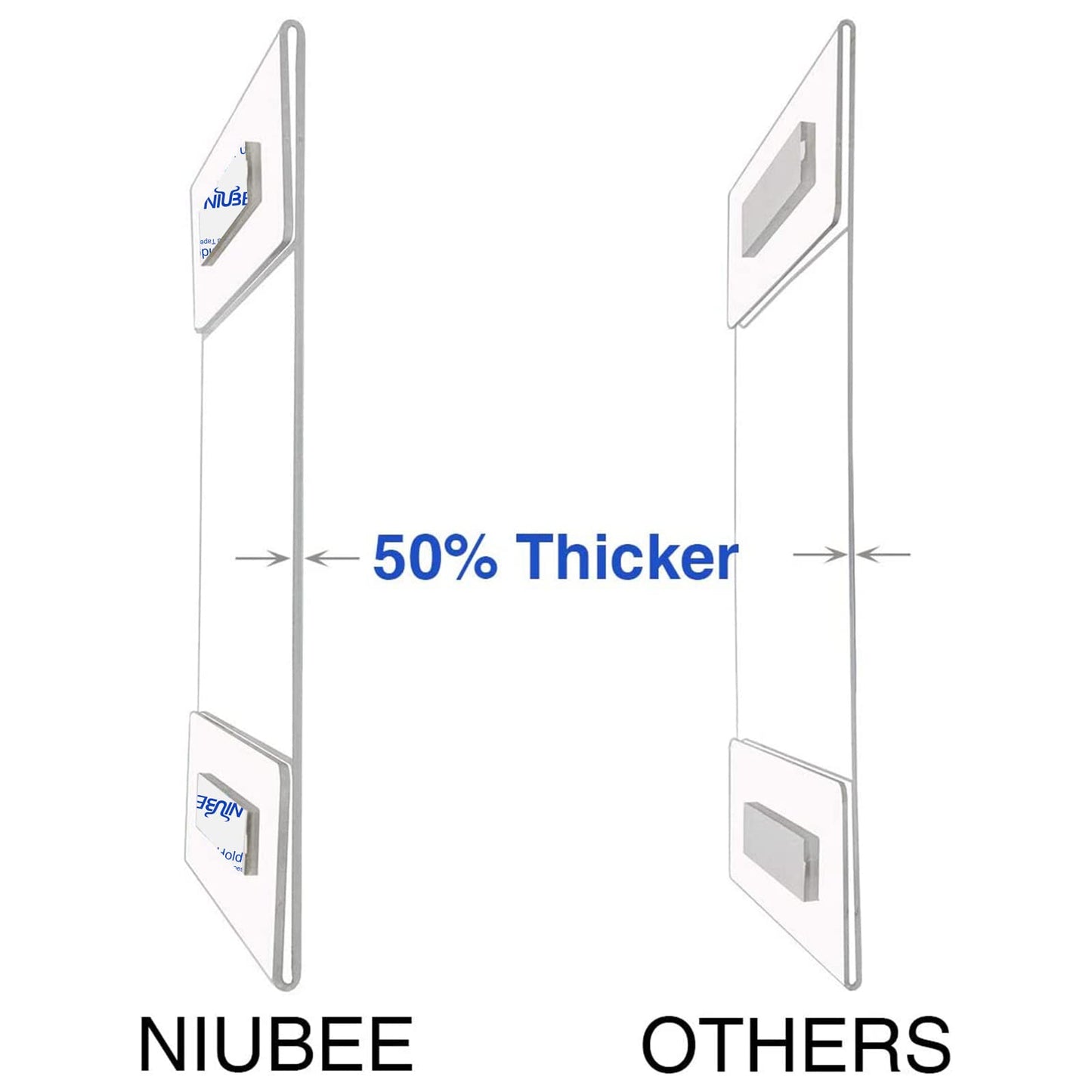 4x6 Inch Wall Mount Acrylic Sign Holder with Double Sided Adhesive Tape for Office Home Store Restaurant No Drilling Horizontal 6 Pack Clear Acrylic Frame