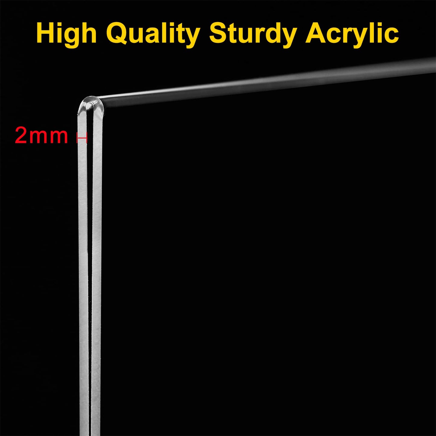 A5 Acrylic Sign Holder Table Stands 10 Pack, Double-Sided 23.3 x 15 x 5 cm Display with Wooden Base, Menu and Poster Holder for Restaurant Hotel Office or Events