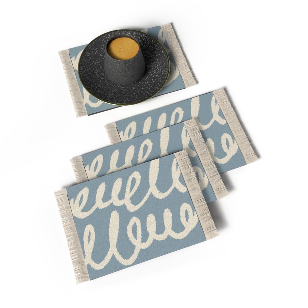 Rug Coaster - Elegant and Durable Mini Rug Coasters for Coffee Table, Dining, and Home Decor - Ultra-Soft Microfiber Polyester - Set Of 4
