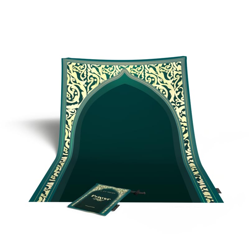 Waterproof Prayer Mat in a classic Green, 68x117 cm, a durable and easy-to-clean rug that is perfect for outdoor use, travel, or any situation where a reliable prayer surface is needed