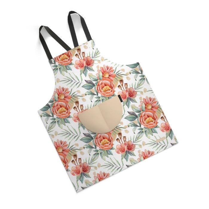 Apron, Cross-Back Design, Soft Cotton-Like Fabric, One Size, Lightweight Breathable Unisex with Front Pocket, for Cooking, and Daily Use