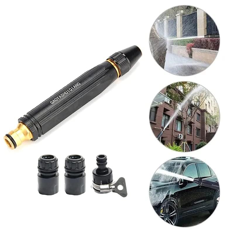 1 Set Portable High Pressure Washing Water Gun,Direct Spray Gun, New Direct Spray Car Wash Water Gun, Car Wash Garden Watering Tool,Black High Pressure Nozzle.