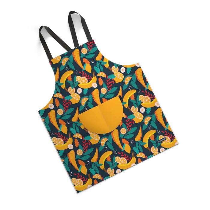 Apron, Cross-Back Design, Soft Cotton-Like Fabric, One Size, Lightweight Breathable Unisex with Front Pocket, for Cooking, and Daily Use
