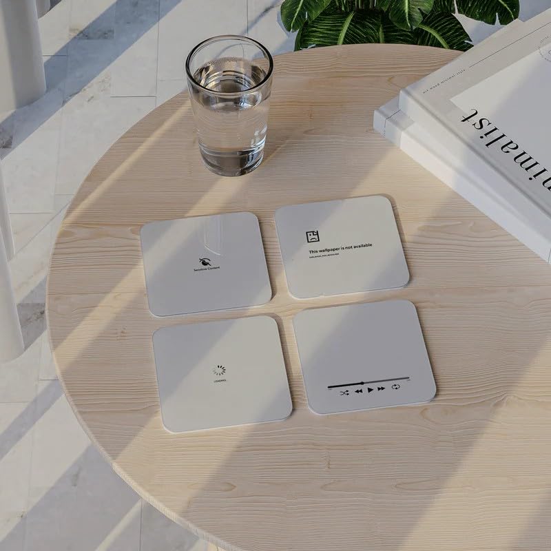 Acrylic Coaster Set of 4, 9×9 cm, Heat and Moisture Resistant Drink Coasters, Mountain Landscape Design, Acrylic for Coffee Tables Desks Dining Decor, Set of Decorative Mats