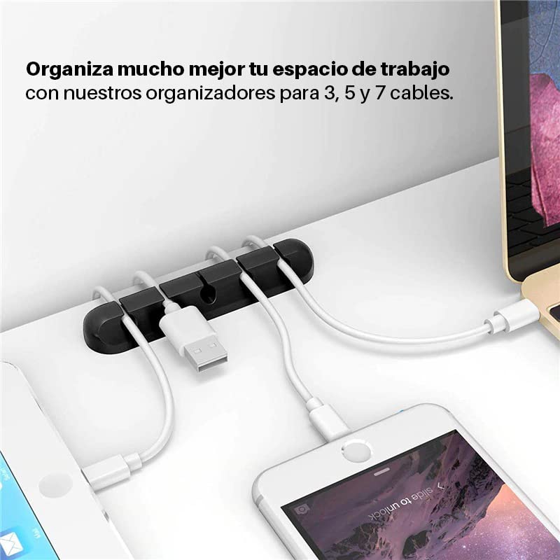 Todotumovil Silicone Cable Organizer Cable Holder for Mouse Keyboard and Headphones with Flexible USB (for 7 Cables) –