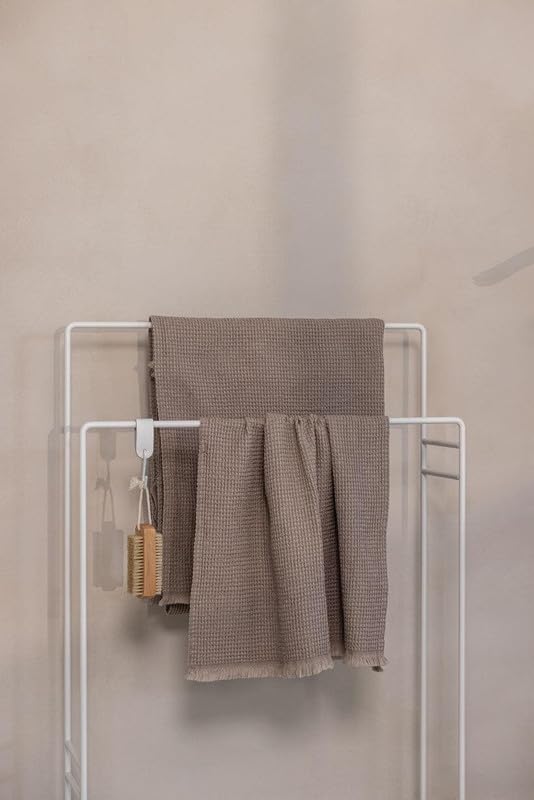 Modern Freestanding Steel Towel Rack White 60L x 20W x 80H CM