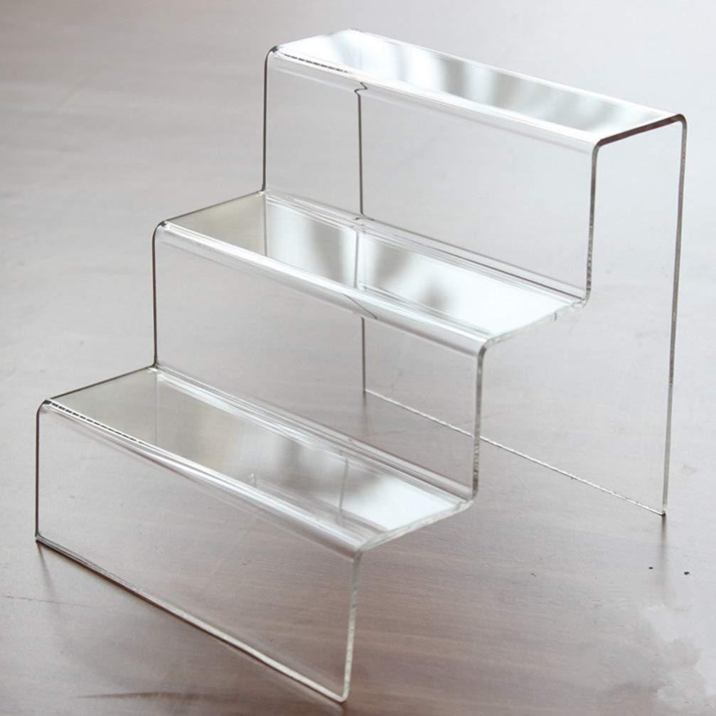 Acrylic Riser Display Shelf, 30 cm Clear Step-Up Stand for Showcasing Products, Perfume, Collectibles or Decor, Durable Transparent Acrylic Shelf for Tabletop or Counter Use, Clear