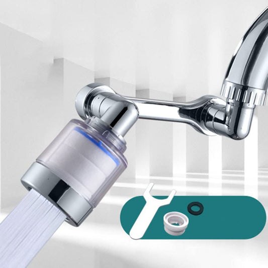 Universal Faucet - 1080° Rotating Faucet Extender with Built-in Filter, Splash-Proof Design, Kitchen Tap Adapter, Easy Installation, Wrench Tool & Durable Accessories