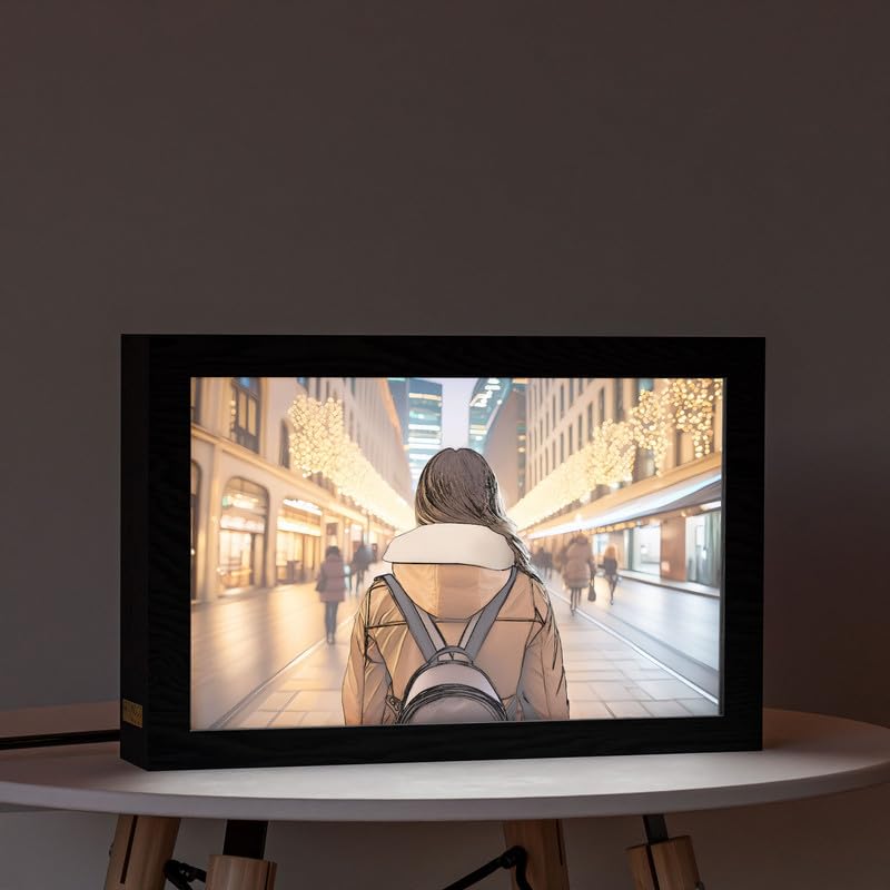 Natrual Wood 2 In 1 Photo Lighting Frame
