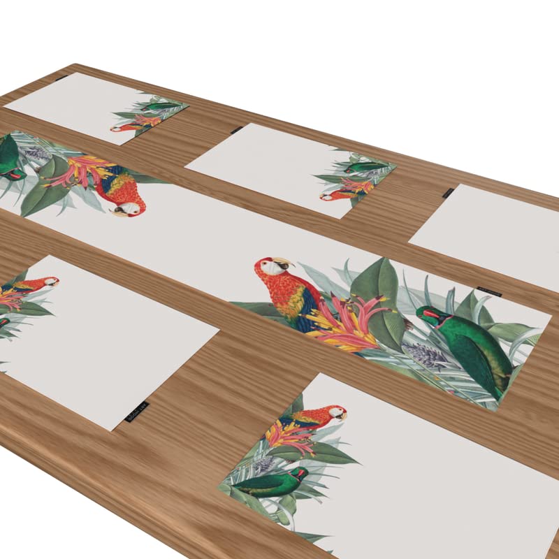 Dazzle Canvas Placemats Set of 6, vibrant multicolor table mats, each 45x30 cm, durable and washable with a fresh modern pattern to protect your table and brighten your dining experience