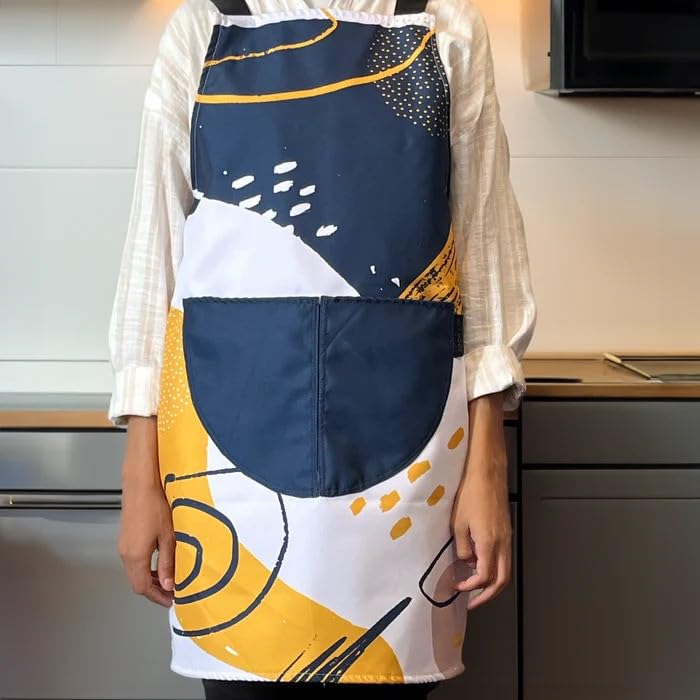 Apron, Cross-Back Design, Soft Cotton-Like Fabric, One Size, Lightweight Breathable Unisex with Front Pocket, for Cooking, and Daily Use