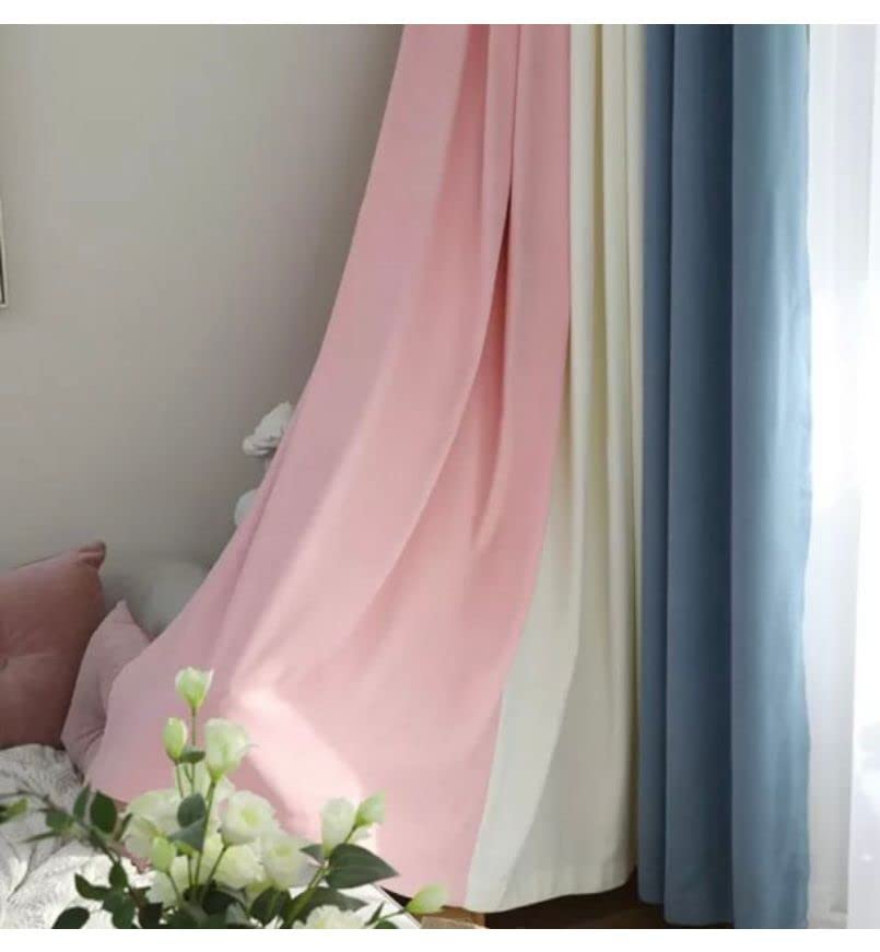Linen Velvet Modern Design Curtain- Soft Fabric - three colors with Tie-backs - 2 Piece 4 meters width