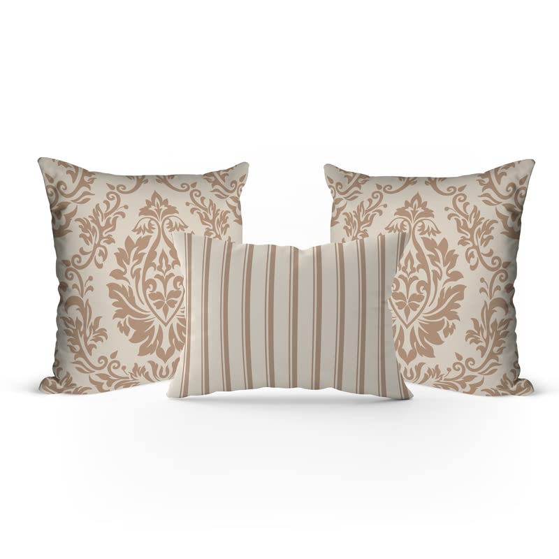 Velvet Cream Sophia Set Cushion Cover in Beige & Off-White, a plush decorative pillow with a sophisticated design, 40x40 cm, perfect for an elegant, chic, and luxurious living room aesthetic