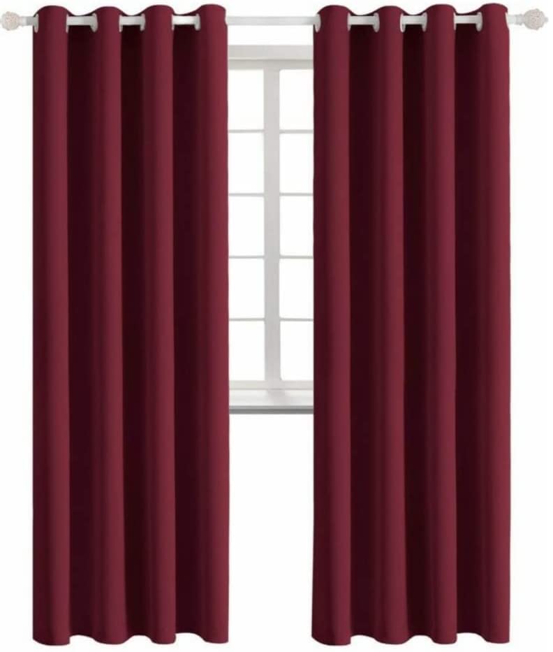 Dark Red Blackout Curtains - steel Grommets - thermal Insulated fabric – for room darkness – 1 panel