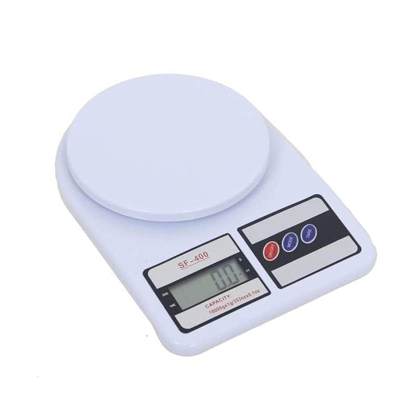 White digital scale for kitchen use