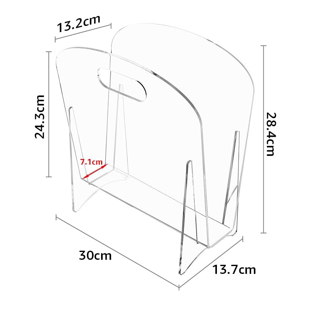 Clear Acrylic Magazine Holder, Desktop Display Stand for Documents, Files, Folders, Office and Home Organization