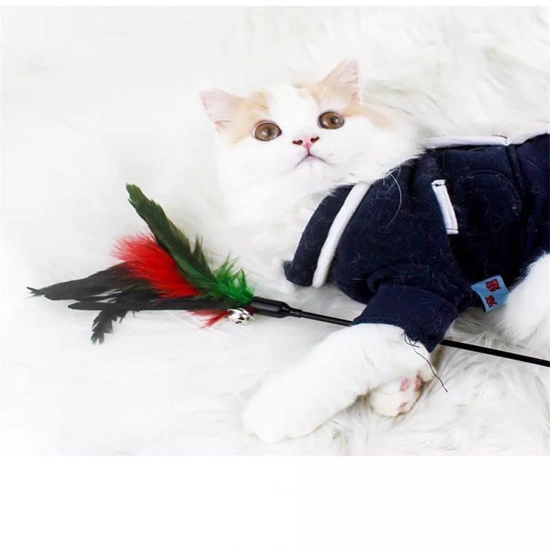Feather pole stick with small bell cat toys
