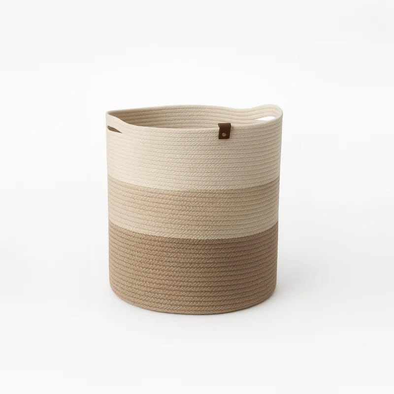 Cotton Rope Basket, Extra Large 45×50 cm, Organizer for Towels Toys Blankets Clothes, Shape-Holding Storage Bin for Bedroom Bathroom Living Room