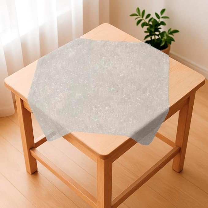 Tablecloth Set, Semi-Transparent Linen Fabric, Square Design, Lightweight and Wrinkle-Resistant, 80×80 CM Each, Set of 3, Off-White, Elegant Table Covers for Dining and Kitchen