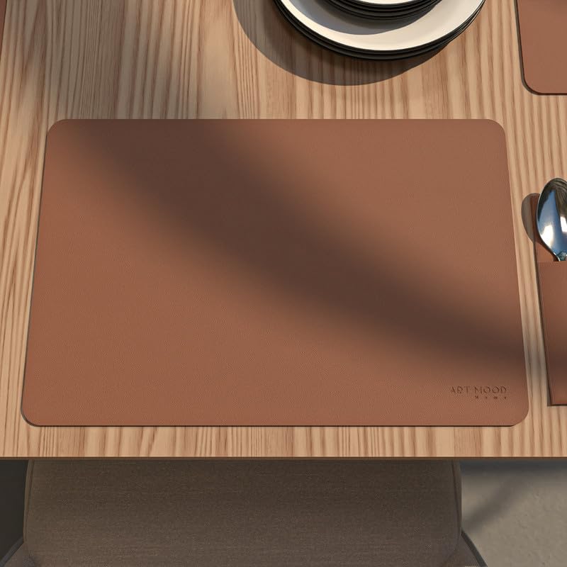 Leather Placemats -Durable Placemats for Dinner Plates and Dining Tables