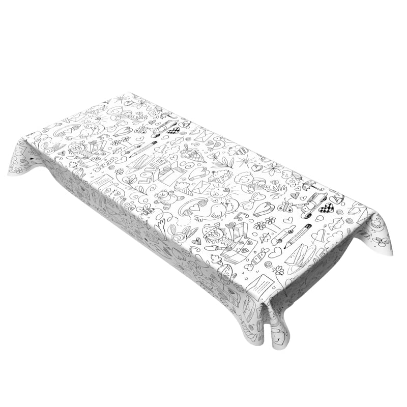 Coloring Canvas Junior Tablecloth, Water Repellent, Black & White, Multiple Designs & Sizes