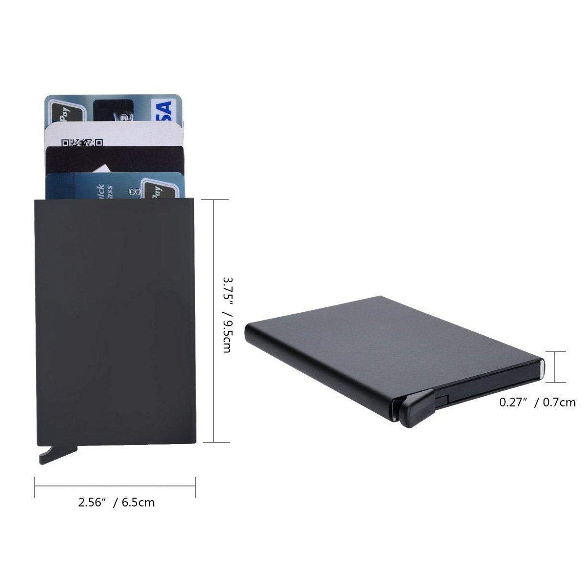 Aluminum Wallet RFID Blocking Slim Metal Credit Card Holder, Durable Protection for Cards, Compact Size 11 x 6 cm, Men, Women, Minimalist Style