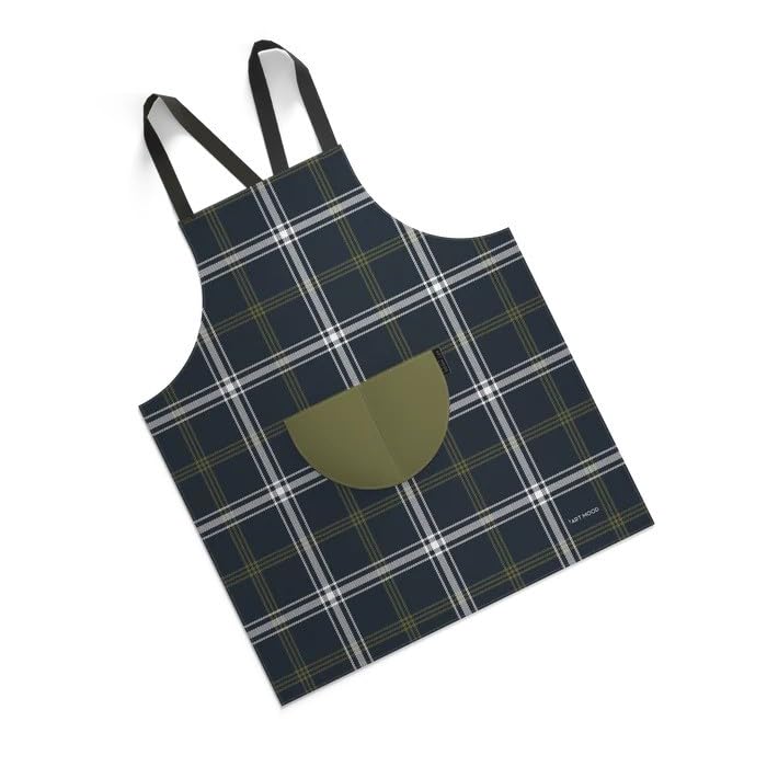 Apron, Cross-Back Design, Soft Cotton-Like Fabric, One Size, Lightweight Breathable Unisex with Front Pocket, for Cooking, and Daily Use
