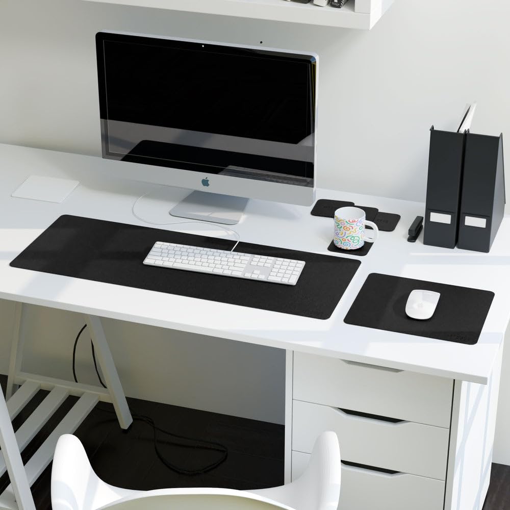 Leather Office Set - Premium Faux Leather Desk Accessories with Elegant Detailing, Perfect for Organizing Home Office or Professional Workspace