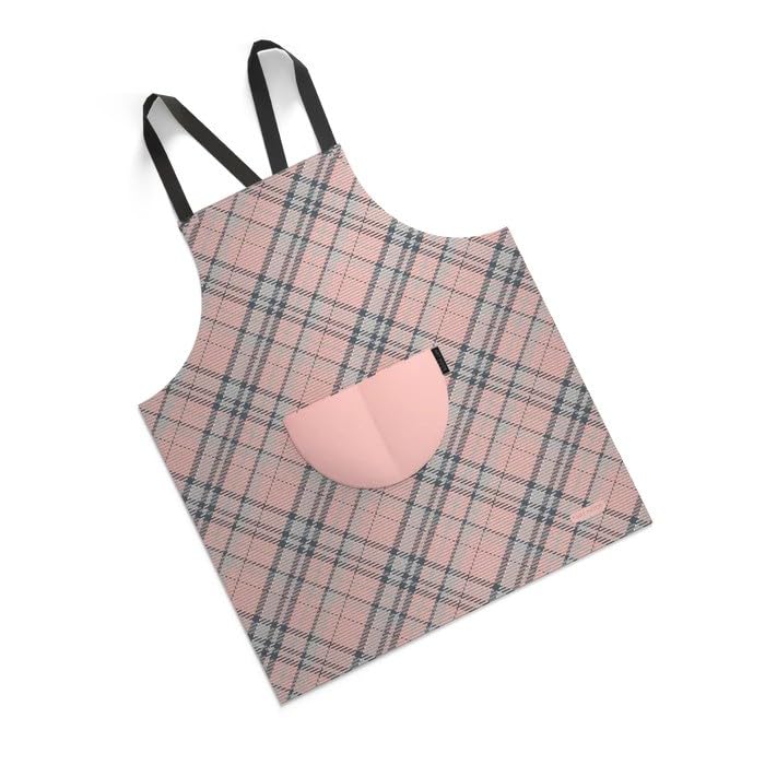 Apron, Cross-Back Design, Soft Cotton-Like Fabric, One Size, Lightweight Breathable Unisex with Front Pocket, for Cooking, and Daily Use