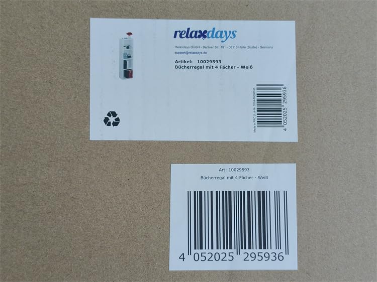 4-Tier Bookcase, Modern Design Standing Storage Shelf for Home & Office, PB Construction, HxWxD: 106 x 30 x 23 cm, White, Compact and Slim Profile, Versatile Unit