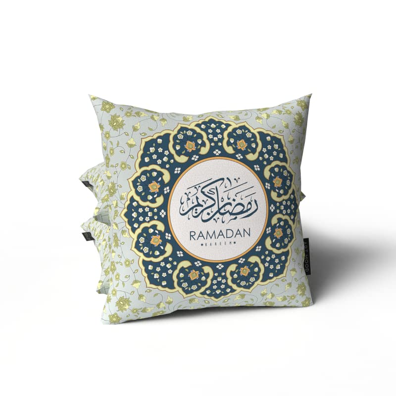 Islamic Unique Rak Throw Pillow Cover, a culturally rich cushion case with an intricate multi-color design, 40x40 cm, perfect for enhancing your sofa with a touch of traditional artistry