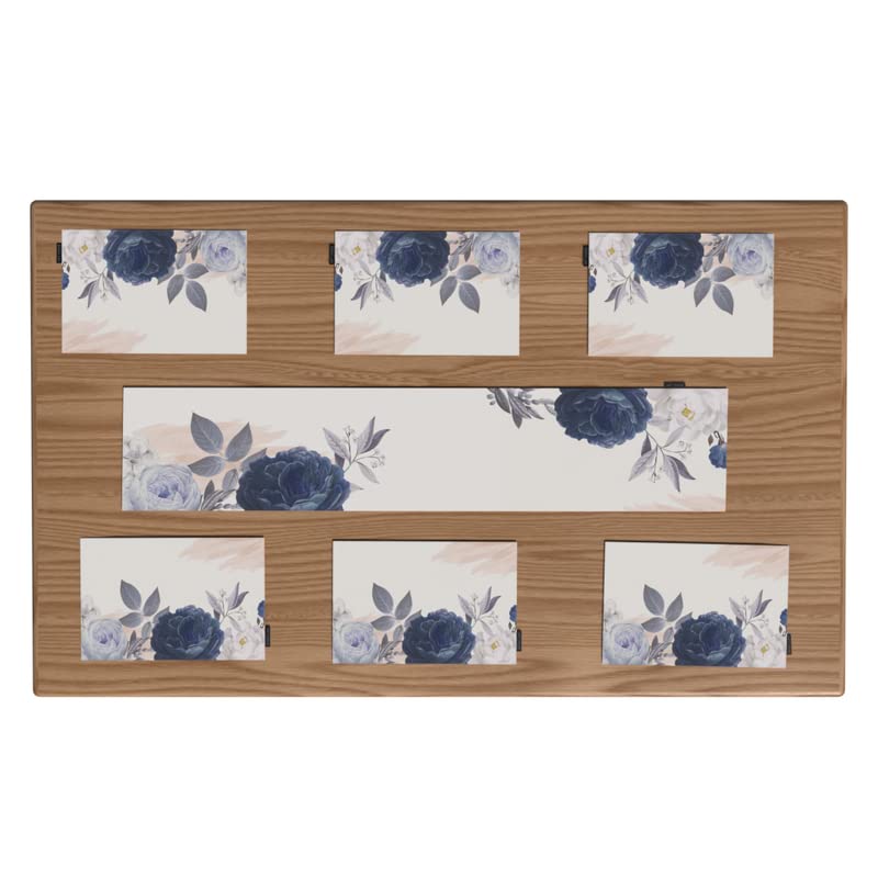 Bloom Canvas Placemats Set of 6 in Blue & White, each 45x30 cm, elegant floral table mats, durable and washable, perfect for protecting surfaces during everyday meals or special events