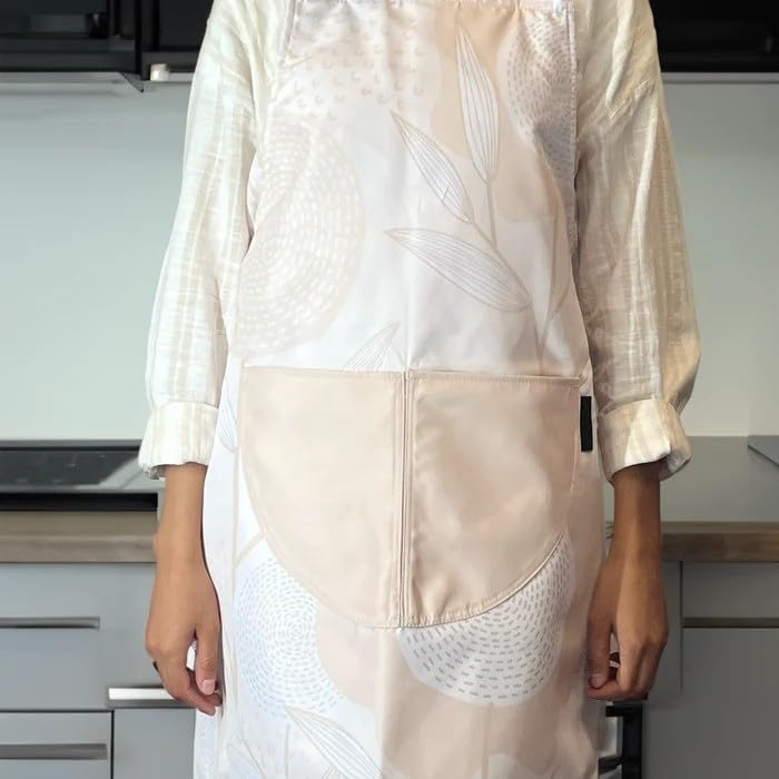 Apron, Cross-Back Design, Soft Cotton-Like Fabric, One Size, Lightweight Breathable Unisex with Front Pocket, for Cooking, and Daily Use